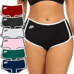 nicsy Panty for Women Girls Boyshorts Underwear Comfortable Breathable Cotton Side Cut Hipster Panties Stretch Boxer Brief-picture-16
