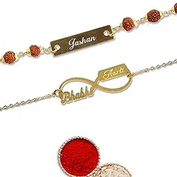 Personalised Rakhi for Couple - Exquisite Rakshabandhan Gift | Stylish and Trendy Rakhi for bhai & Bhabhi-image-29