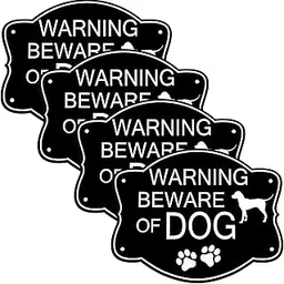 Pelopy 4 Pcs Beware of Dog Sign for Fence 8 x 10 Inch Aluminum Metal Yard Sign Rust Resistant Warning Dog Sings for Outdoor Garden Door or Gate, Reflective, Fade Resistant, UV Protected, Weatherproof-picture-21