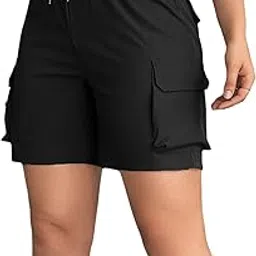 sakhwala Women's Cargo Shorts with Pockets | Stylish & Comfortable Drawstring Shorts for Casual, Travel & Outdoor Wear image 1