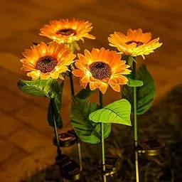 Wizme Led Solar Sunflower/Light Flower for Garden/Garden Solar Flower for Outdoor Pack of 1-picture-10