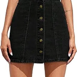sugathari Women's Casual Denim Light Blue Skirt – High Waist, A-Line, Mini Length Without Pockets | Stylish Everyday Wear (Skirts 210)-picture-30