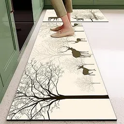 CBEX 2 Pcs Kitchen Mats - Waterproof Standing Desk Floor Mat Non Slip Kitchen Rugs, Comfort Runner Rug Floor Mat Carpets for Kitchen Home Office, Sink & Laundry(YK-05)-picture-27