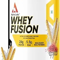 Alpha Labz Whey Fusion Ultra Filtered Whey Protein | Post Workout Whey Protein Isolate - 24g Protein, 5.5g BCAA for Fast Recovery & Lean Muscle, Men and Women [Kesar Kulfi, 2Kg]-picture-10