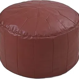 LUSHBERRY Bean Bag Moroccan Footstool/Pouffe/Footrest Cover in Tan Color (Without Fillers/Beans) image 1