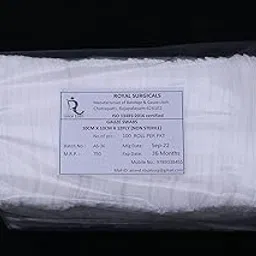 Royal Surgicals Non-Sterile Absorbent Cotton Gauze Swab | Gauze Swab for Wound Dressing/First Aid/Home (10cm x 10cm x 12ply) (Pack of 100)-picture-22