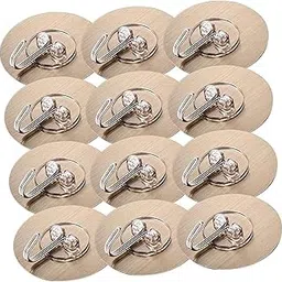 Multipurpose Self-Adhesive Waterproof and Rustproof Metallic Wall Hanger Hooks Ideal for Kitchen and Bathroom Hanging Clothes & Utensils (Golden, Set of 12)-picture-35