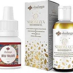 Siromaya Head Massage Oil 100 ml Relieves Headache Fatigue Migraine Sleeplessness & Tension & Anu Thailam 10ml Nasal Oil for Sinusitis, Allergies & Nasal Congestion | For Clear Breathing-picture-16