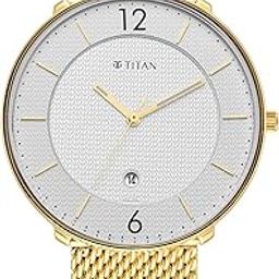 titan Black and Gold Quartz Analog with Date Silver Dial Stainless Steel Strap Watch for Men-NS1849YM01/NT1849YM01-picture-13