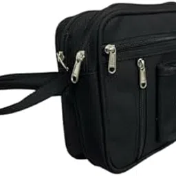 Waterproof Nylon Messenger Bags Casual Male Function Small Crossbody Collect Wallet| Multipurpose Travel Bag, Black, Multiple Zipper Compartments,-picture-45