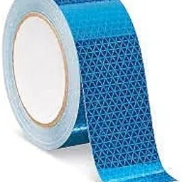 SHASALES™ Reflective Radium Waterproof Warning Tape For road safety purpose Night Safety Sticker High Intensity Conspicuity 2 Inch x 50 Meter (Blue)-image-1