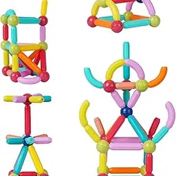 Daesyn Deal Big Size Magnetic Sticks Building Blocks for Kids | 42 Pcs Magnet Stick & Ball Toy Set | Educational STEM Learning Construction Game for Boys & Girls Age 3+ | Creative Building Toys-picture-17