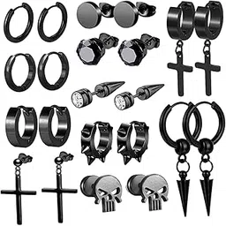 loom tree Cross Dangle Earrings Long Chain Stud Dangle Earrings Set for Men Women Prom Black | Jewelry & Watches | Fashion Jewelry | Earrings-picture-52