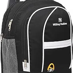 willing fashion Glowic Laptop Backpack, 2 compartments, bottle holder, organizer, school bag for boys and girls, college bag for women and men, office bag, travel bag (Black)-picture-36