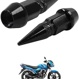 LOVMOTO Universal Spiked Valve Caps,Aluminum Alloy Dustproof and Waterproof Tire Valve Stem Caps, Suitable for Cars, Trucks and Motorcycles (2PCS Black) Comfortable with Vic-tor New-image-86