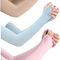 PURSUE FASHION Unisex Full Arm Fingerless Sleeves Gloves for UV, Dust, Summer, UV Sun Protection Arm Sleeves for Men & Women, Protection Arm Sleeves-image-17