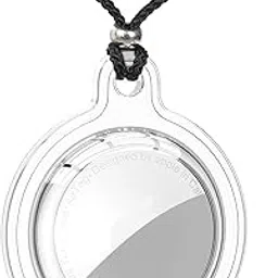 Protective Case for AirTag Necklace Kids Adjustable Compatible with AirTag GPS Tracker,Finder,Anti-Lost Locator,Soft Silicone Air Tag Holder Transparent Full Uncase Waterproof Clear image 1