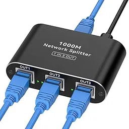 THXCDBID Ethernet Splitter 1 to 3 High Speed LAN Splitter 1000Mbps Gigabit RJ45 Ethernet Switch Network Splitter with USB C Power Cable for Cat5/5e/6/7/8 Cable-picture-30