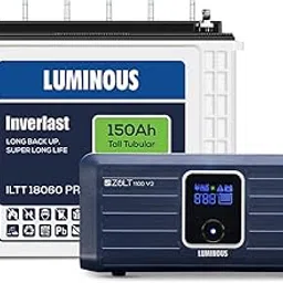 Luminous Inverter & Battery Combo (Zolt 1100 Pure Sine Wave 900VA/12V Inverter with ILTT 18060PRO Tall Tubular 150Ah Battery) for Home, Office & Shops-picture-47