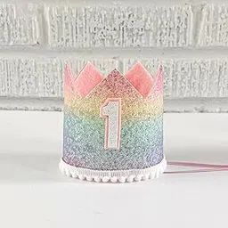 Happy Space Birthday Crown/Tiara, 1 year Rainbow Crown-image-7