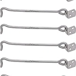 SMART SHOPHAR Stainless Steel Round Gate Hook 6 Inches Silver, Pack of 4 - Rapid and Effortless Mounting for Secure and Smooth Gate Locking (4-Pack)-image-10