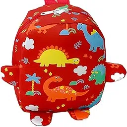 BEMBIKA Kindergarten Cute Cartoon Kids Small School Bag for Boys and Girls, Toddler Preschool Plush Travel bag, Casual Backpack for Kids � (Dino World Red)-picture-58