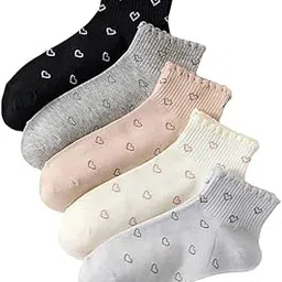 chameli Ankle-Length Cotton Socks for Girls & Women – 5 Pair Combo, Soft, Breathable, Odor-Resistant, Comfortable for Sports, Office, College, Travel & Casual Use-picture-28