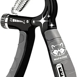 Mapache Counter Hand Gripper For Hand Finger Movements and Exercise, 5-60 kg Counter, Pocket Friendly, Color Black Grey-image-79