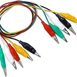 Electronic Spices 40mm Double Ended Crocodile Alligator Clip With Multicolor Wires (Pair of 5)-picture-31