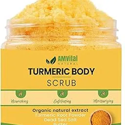 AMVital Turmeric Body Scrub Natural Scrub For Body, Face, Hand, and Foot Natural Skincare Body Scrub For Women Suitable for All Skin Types (7.8oz)-picture-50
