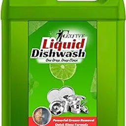 Flexfive Liquid Dishwash 5L – Zesty Green Lemon Scent – Tough on Grease, Gentle on Skin – Rich Lather – No Residue – Safe for All Utensils – Perfect for Daily Dishwashing-image-3