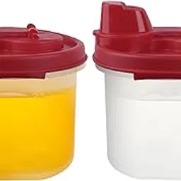 Cutting EDGE Easy Flow Jumbo Plastic Oil Pourer, 250 ML, Set of 2, Leak-Proof Flat Lid, BPA Free, Easy Flow Oil Pourer, Maroon-picture-58