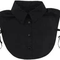 ujeavette Cotton Fake Collar Detachable Dickey Collar Blouse Half Shirts Collar Black-picture-27