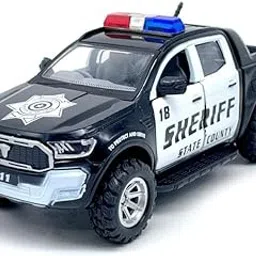 Amisha Gift Gallery Beige and Black Police Car Toys for Kids Emargency Cars Toy Model Pull Back Car Toys for Kids | Toy Vehicles 4X4 Pickup Truck for Boys and Girls Colour As Per Availability-image-9