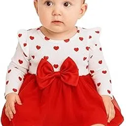 poshikha Baby Girl Valentine’s Day Dress – Party Frock with Long Sleeve Outfit with Matching Headband | Infant to Toddler (3 Month - 4 Years)-picture-47