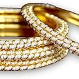 accessher Gold Plated Bangle Style Brass Kada For Women | Traditional Rajwadi Bangles with Beaded Pearl Design | Stylish Bangles Set for Girls and Women-picture-28