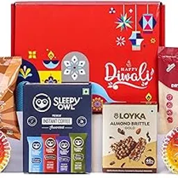 The Gift Tree Diwali Premium Coffee, Snacks and Chocolates Hamper with Dry Fruits Chocolates Snacks Diwali Gift Box Gift Hamper for Family Friends Men Women Corporate Gift Pack of 6-image-39