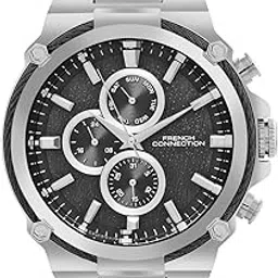 French Connection Astro Multifunction Black Round Dial Stainless Steel Strap | Casual | Premium | See Through Feature | Sunray Feature Wrist Watch for Men - FCH18BSM-picture-20