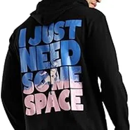 lewel Men's Stylish Fashion Hooded Full Sleeve Graphic Printed T-Shirt (Black)-picture-18