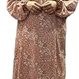 Belladona Islamic Prayer Dress- Orange Foral Dress Print-picture-31