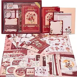 CLOSAL® 346pcs Journal Supplies Kit Vintage Scrapbook Stickers Art Journaling Bullet Junk Journal Planners DIY Decoration Paper Stickers Craft Kits Notebook Collage Album (Rose)-picture-22