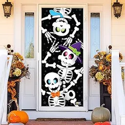 JOYIN 3D Design Cute Skeleton Family Door Cover 30ââ‚¬Â x 72ââ‚¬Â for Halloween Door, Window and Wall Cover Decoration-picture-17