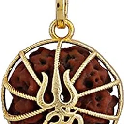 shree shyam gems and Jewellery Designer Rhodium Gold Plated Rudraksha Om Pendant-picture-41