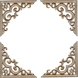 Enakshi® 4Pcs Unpainted Frame Cupboard Wardrobe Decal Door Wooden Carved Corner Decal 12x12cm|Crafts | Sewing | Embellishments & Finishes | Appliques-picture-21