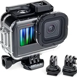 GEPULY Waterproof Housing Case for GoPro Hero 9 10 11 12 Black, 60M Underwater Protective Dive Housing Shell with 2 Cold Shoe Adapters Brackets Accessories for Go Pro Hero 12 11 10 9 Black Cameras-picture-35