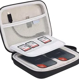 Lacdo 2-in-1 Hard Drive Carrying Case for SanDisk Extreme Portable External SSD SDSSDE60-G25 / G-Technology G-Drive Mobile SSD 250G 500G 1TB 2TB USB 3.1 USB-C Shockproof Protective Travel Bag, Black-picture-37