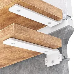 AVVIC MART 4 Pack Shelf Brackets Floating Shelf Bracket Heavy Duty Shelf Brackets Metal L Brackets for Shelve Brackets for Wood Shelves Pipe Hardware Wall Mount (White, 8 INCH)-image-16