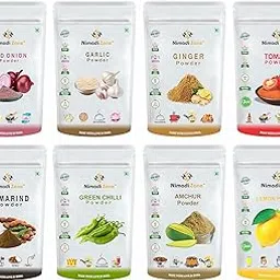 Nimadi Zone Pack of 8 -Red Onion Powder,Garlic Ginger Tomato Tamarind Green Chilli Powder,Lemon Powder & Amchur Powder - 100 GM Each (Combo Pack) By Nimadi Zone-image-33
