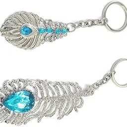 jdp novelty 2pcs Set of Oh My God OMG Metal Feather Keychain and Keyring. Key Chain ()-picture-14