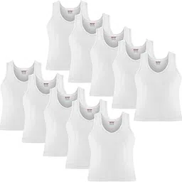 motus Men's Soft Cotton IK-RN Sleeveless White Vest Combo (Pack of 10)-picture-41